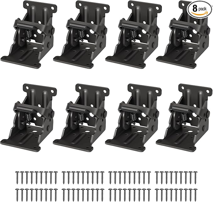 8 Pack Folding Brackets, Self-Lock Hinge by Spiglamm