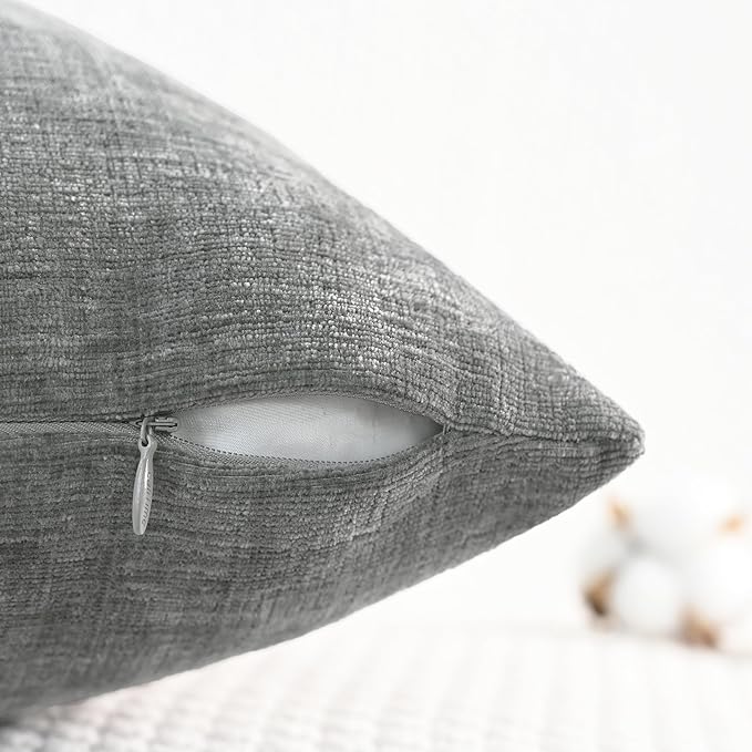 CaliTime Decorative Couch Throw Pillow Covers 16 X 16 Inches Medium Grey | Pack - Image 3