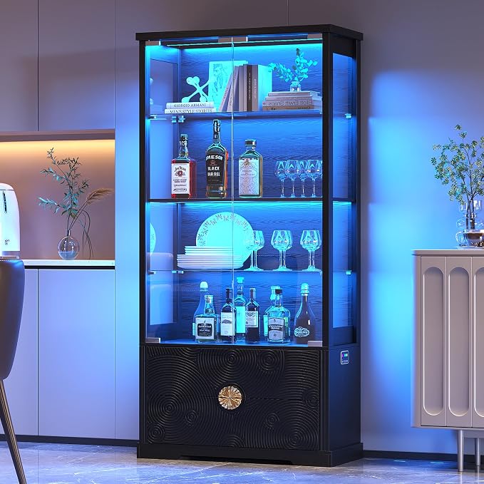 TAGELIER RGB Glass Display Cabinet - Image 8