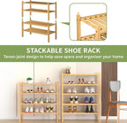 ROMGUAR CRAFT 4 Tier Bamboo Shoe Rack - Image 4