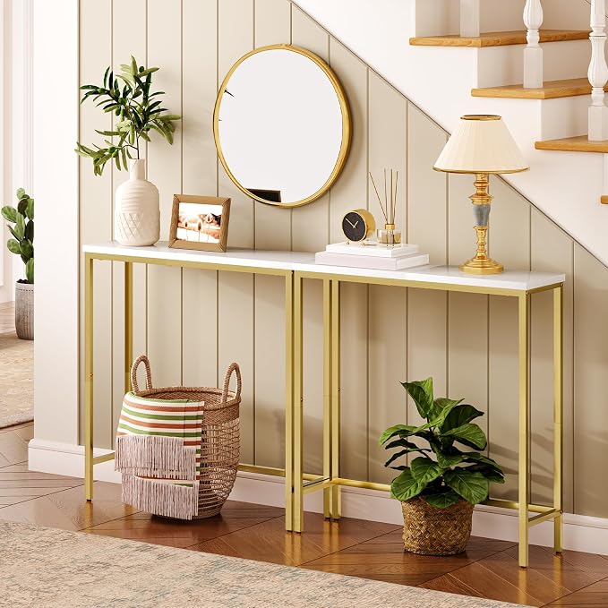 HOOBRO Narrow Console Table, 29.5" Small Entryway Table, Thin Sofa Table - Image 4