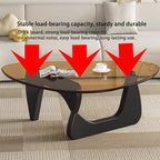 EASYSOUL Modern Glass Coffee Table, 44.88" D x 32.28" W x 15.75" H, Abstract - Image 6