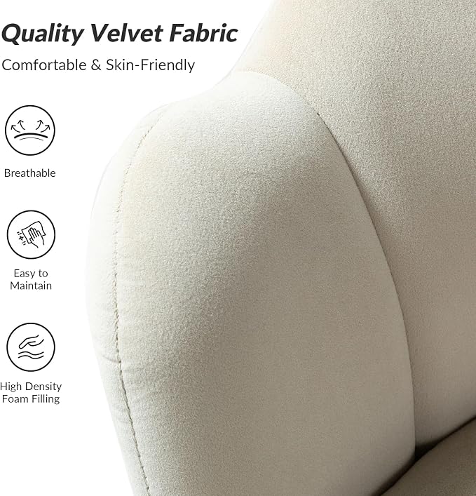 HULALA HOME Modern Velvet Accent Chairs Set of 2 - Image 4