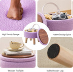Wimarsbon Storage Ottoman, Modern Round Footrest - Image 4