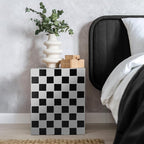 JONATHAN Y Callista 18-Inch Light Gray/Black Modern Ceramic Tiled Cube Side - Image 2