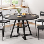 Jocoevol Round Dining Table for 4, Kitchen Dining Room Circle Dinner Pedestal - Image 4