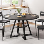 Jocoevol Round Dining Table for 4, Kitchen Dining Room Circle Dinner Pedestal - Image 3