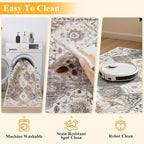 HEBE Hallway Runner Rug 2'x5', Washable Non Slip Kitchen Rug Runner | Soft Boho - Image 4