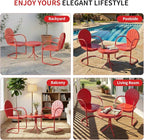 3 Piece Bistro Set, Anti-Rust Table and Chairs Set of 2, Waterproof Retro Metal - Image 4