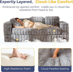 MAXYOYO 3 Seater Sofa for Living Room, Tufted Boneless Couch Bubbled Sofa Couch - Image 5