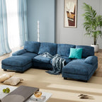 Furniwell Convertible Sectional Sofa Couch, 4 Seat Sofa Set - Image 6
