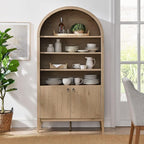 Modway Nolan Tall Arched Storage Display Cabinet in Light Oak - Image 5