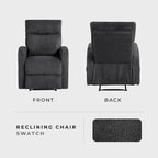 Lexicon Manual Recliner Chair, Textured Microfiber Reclining Chair, Wall Hugger - Image 6