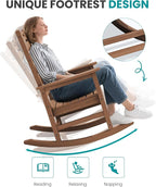 SERWALL Outdoor Rocking Chair Set of 2, Oversized Rocking Chair - Image 7
