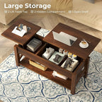 Rolanstar Coffee Table, 47.2" Lift Top - Image 4