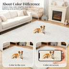 PLHXFR 6x9 Area Rugs Living Room: Fluffy Bedroom Rug Shag Carpet White | - Image 5