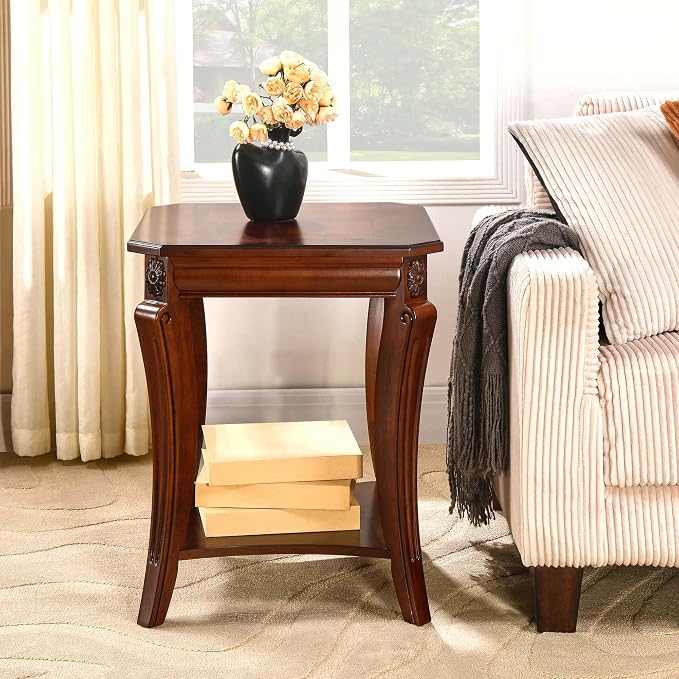 Traditional Distressed Farmhouse Style Coffee Table Set, 2-Piece Solid Wood - Image 9