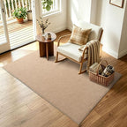 3x5 Beige Solid Area Rug Washable Non-Slip Soft Thin - Image 3