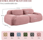 Boneless Sectional Couch, No Assembly Required, 81.8” Modular Cloud Sofa - Image 3