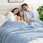 Snuggle Sac Queen Size Bed Blanket Heather Blue, Reversible Super Soft - Image 6