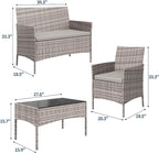 GarveeLife 4-Piece Patio Furniture Set, Rattan Outdoor Furniture - Image 2