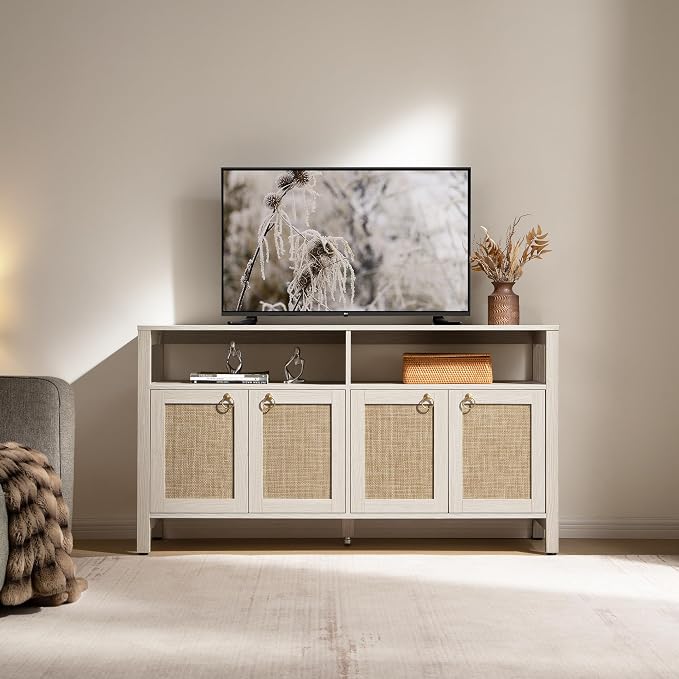 SICOTAS Rattan TV Stand for Television up to 65 Inch - Image 2