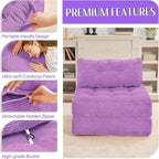 HABUTWAY Folding Sofa Bed, Convertible Sleeper Chair Bed w/Dual-Pillow & Handle - Image 6