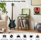 LELELINKY 2-Tier Bamboo Record Player Stand Set of 2 - Image 5