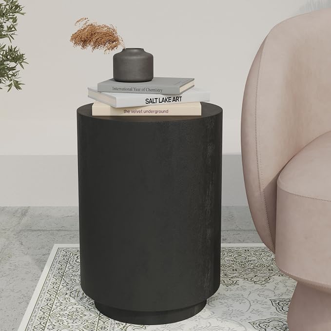 LeisureMod 14” Wide Round Side Table in Fiberstone - Image 4