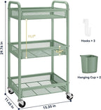 YASONIC 3 Tier Rolling Cart – Metal Utility Storage Carts - Image 6