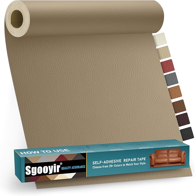 Leather Repair Patch Tape Kit, Vinyl Leather Repair Kit by Sgooyir