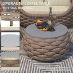TWT 6-Piece Aluminum Patio Furniture Set, Olefin Rope Modern Outdoor - Image 3