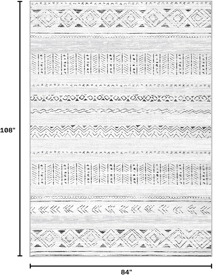 cotiled Boho 7x9 Area Rug for Living Room: Large Moroccan Washable Rug | Solve - Image 2