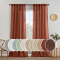 MIULEE Burnt Orange Fall Linen Curtains 37x90 Inch 2 Panels by MIULEE