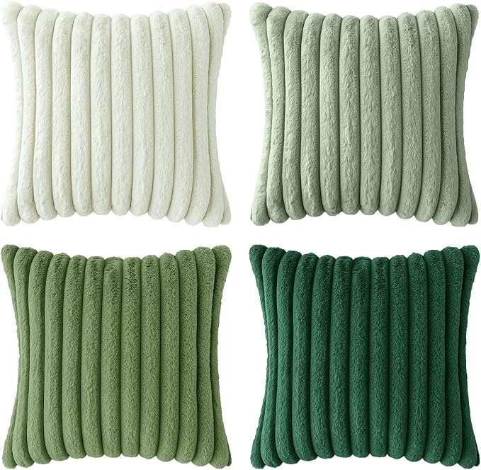 MIULEE Faux Fur Plush Decorative Throw Pillow Covers 18x18, Soft Modern Cozy - Image 8