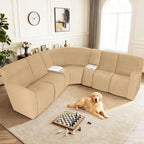 ALIECOM 100% Waterproof Recliner Sectional Couch Covers L Shape Stretch Corner - Image 2