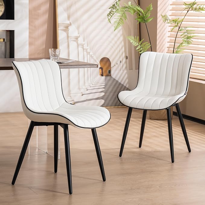YOUNUOKE Mid-Century Modern Dining Chairs Set of 2, Armless Accent Chair by YOUNUOKE