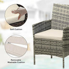 GarveeLife 3 Piece Patio Furniture Set, Rattan Outdoor Furniture - Image 3