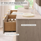 T4TREAM Fluted 6 Drawers Dresser, Curved Profile Design, Dresser TV Stand - Image 5