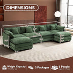 Ihanherry 146" U-Shaped Modern Sofa Modular Sectional Cloud Couch - Image 2