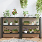 HCHQHS Bookshelf, 3-Tier Industrial Bookcase, Freestanding Horizontal - Image 8