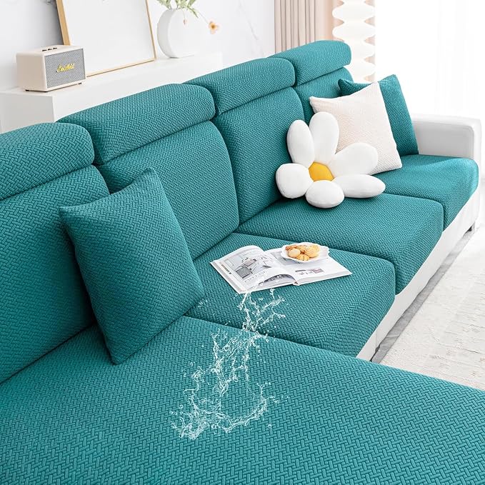 Smiry Waterproof Couch Cushion Covers, Stretch Jacquard Sectional Couch Covers by Smiry