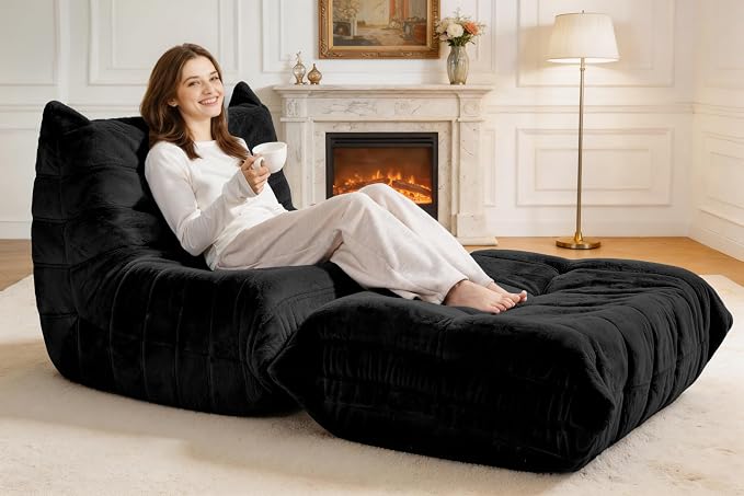 Bean Bag Pouf Ottoman, Foot Stool, Foot Rest - Image 3