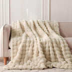 COOVA Faux Fur Throw Blanket for Couch, Cozy Soft and Fuzzy Plush Rabbit Fur - Image 2