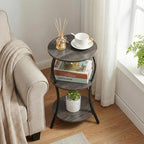 Vintage Small Round Side Table, 3-Tier Slim Waist Circular End Table - Image 6
