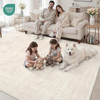 Area Rugs 9x12 Living Room: Bedroom Neutral Washable Carpet Beige | Large - Image 7
