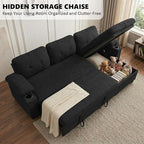 KCGKCG 93" L Shaped Sleeper Sofa Bed, Pull Out Sectional Couch - Image 7