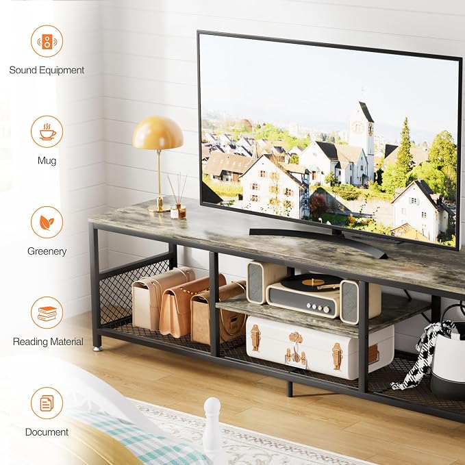 VECELO TV Stand with Power Outlets - Image 5