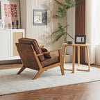 Karl home Accent Chair Wide Armrest Mid-Century Lounge Chair Bronzing Cloth - Image 6