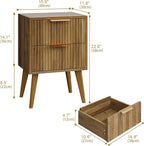 YAUKOMEL Mid Century Modern Nightstand, Small Bedside Table - Image 3